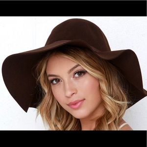 Brown Suede Fall Floppy Hat